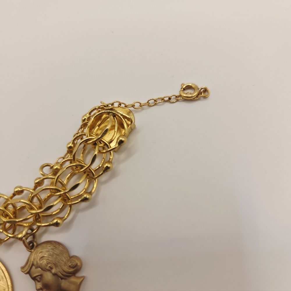 Vintage 1/20 12K G.F Charm Bracelet, Earrings And Pendent With Charm Lot Estate - Picture 14 of 16